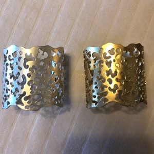Gold and silver cuff bracelets